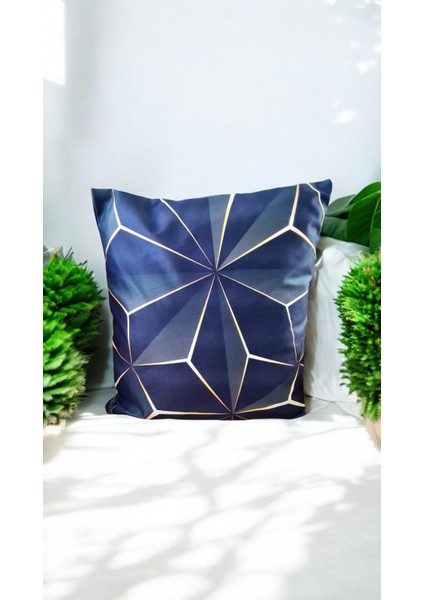 Modern Geometrik Desenli Çift Baskılı Kırlent Kılıfı