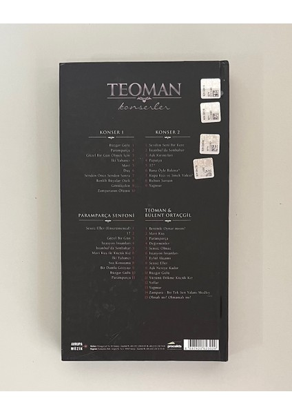 Teoman Konserler 4 CD Set Kitapçıklı (Konser 1,konser 2,paramparça Senfoni,teoman & Bülent Ortaçgil) fiyatları