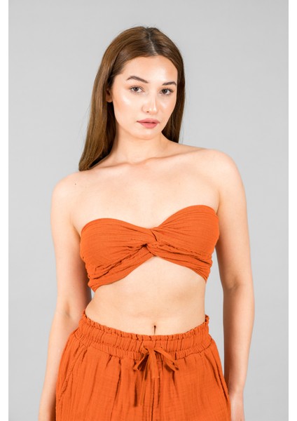Müslin Kadın Crop Top