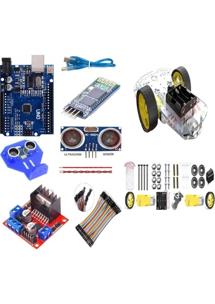 Arduino Bluetooth Robot Araba Kiti 2WD Araba Robot Seti Proje Meb