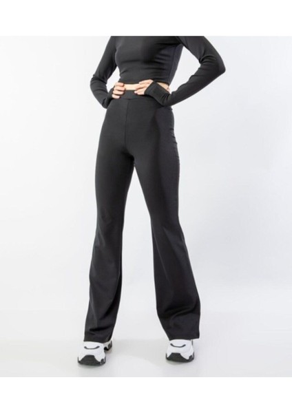 Kadın Siyah Ispanyol Tayt