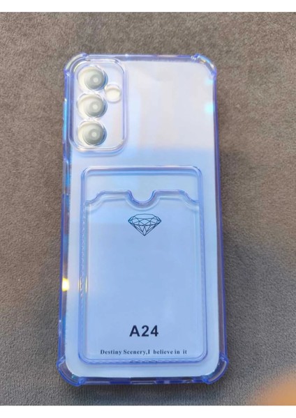 Galaxy A24 Uyumlu Köşeleri Çıkıntılı Kartlıklı Şeffaf Kılıf