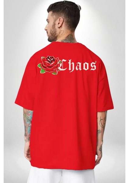 Kırmızı Gül Kaos Cep Sırt Baskılı Pamuklu Penye Kadın Erkek Kırmızı Tişört modelleri
