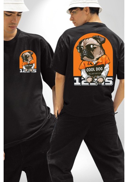 Cool Köpek Hapishane Güneş Gözlük Cep Sırt Baskılı Pamuklu Penye Kadın Erkek Siyah Tişört fırsatları