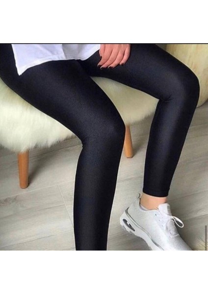 Parlak Disco Tayt Yüksek Bel Toparlayıcı