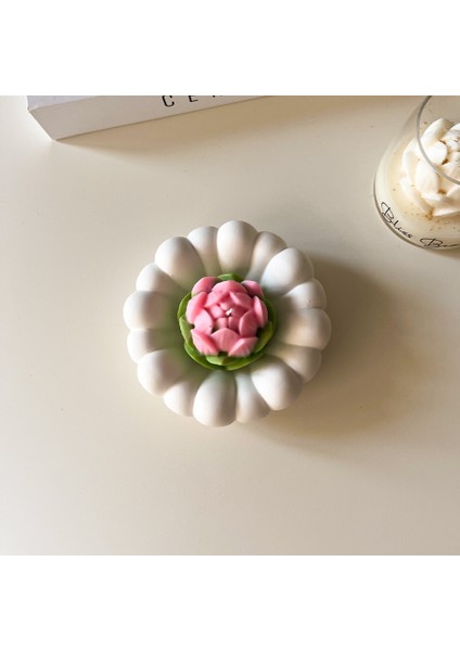 Lotus Çiçek Mum & Tabak Seti