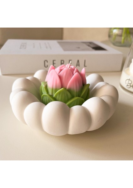 Lotus Çiçek Mum & Tabak Seti fiyatları