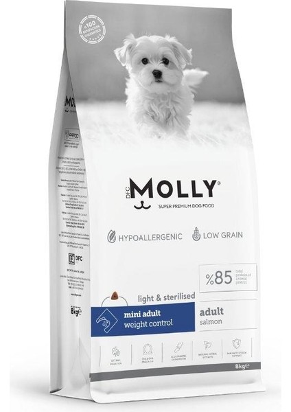 Düşük Tahıllı Hypoallergenic Somonlu Küçük Irk Kısırlaştırılmış Yetişkin Köpek Maması 8 kg
