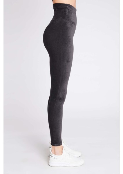 Kadın Kadife Fitilli Antrasit Tayt modelleri