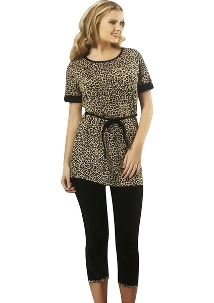 Hmd Kadın Leopar Baskılı Tayt Takım 60009