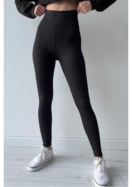 Fitilli Spor Yüksek Bel Tayt