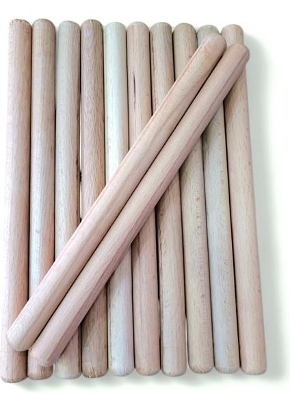 Ahşap Eğitici Ritim Çubuğu Ses Çubuğu 6 Takım 12 Adet (25cm x 1,8cm)