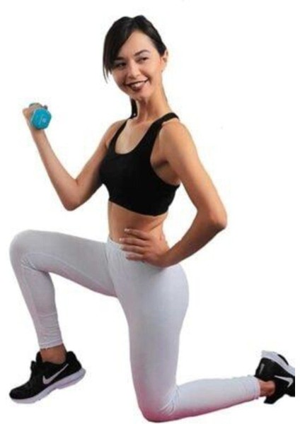 Kadın Beyaz Penye Elastan Düz Desensiz Yüksek Bel Tayt fiyatları