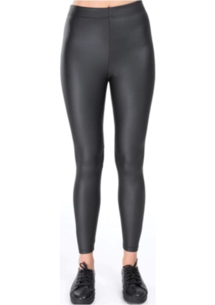 Kadın Siyah Ince Kemer Mat Deri Şardonlu Tayt fırsatları