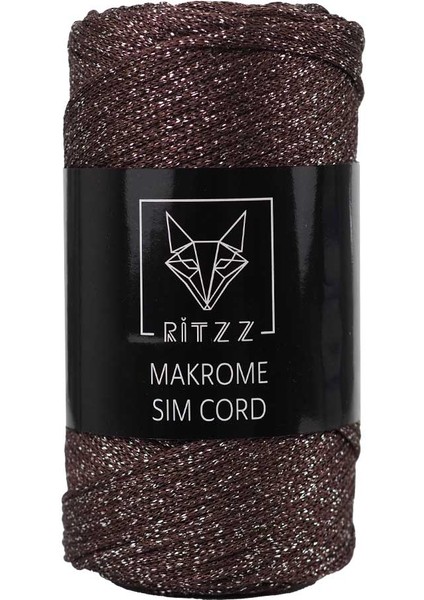 Makrome Sim Cord 2 mm B009 Kahve Gümüş