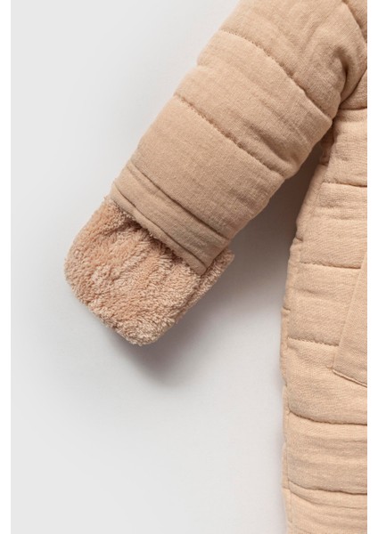 Unisex Bebek Organik Pamuklu Kapitone Tulum - Kapüşonlu fırsatları