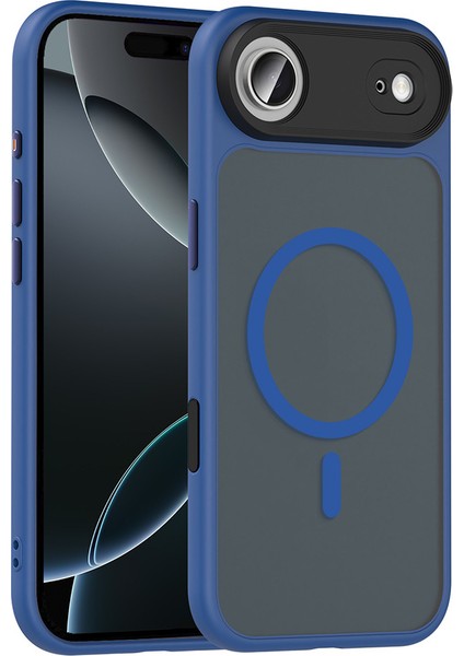 iPhone 17 Air Kılıf Flet Wireless Şarj Özellikli Mat Arka Yüzey Lacivert modelleri