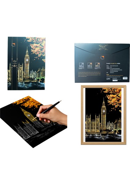 Kazıyarak Resim Yapma Sanatı – Hobi Çizim Kitleri – Scratch Art Kazıma Sanatı Seti - Kalem Dahil fiyatları