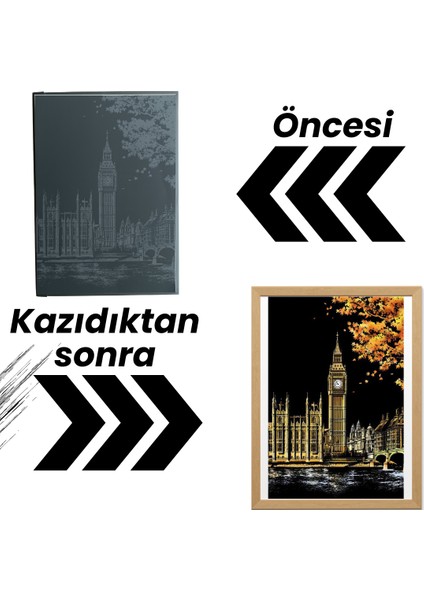 Kazıyarak Resim Yapma Sanatı – Hobi Çizim Kitleri – Scratch Art Kazıma Sanatı Seti - Kalem Dahil modelleri