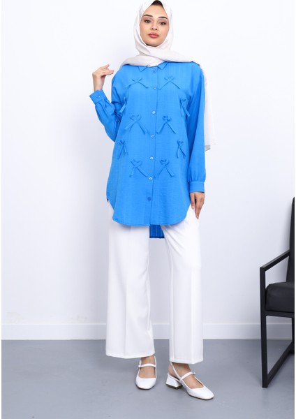 Mavi Önü Fiyonklu Tunik fiyatları