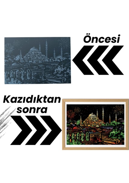 Kazıyarak Resim Yapma Sanatı – Hobi Çizim Kitleri – Scratch Art Kazıma Sanatı Seti - Kalem Dahil modelleri