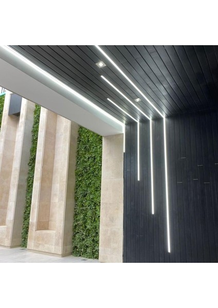 LED Kanal Profil Alüminyum Sıva Üstü Ince Kasa 13X6MM 1 Metre 10’luk Üst Opak Pleksi 2128 Yan Kapak Dahil modelleri