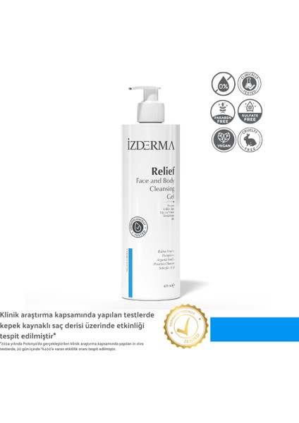 Relief Yüz ve Vücut Temizleme Jeli Hassas Ciltler İçin 400 ml Doğal İçeriklerle fiyatları