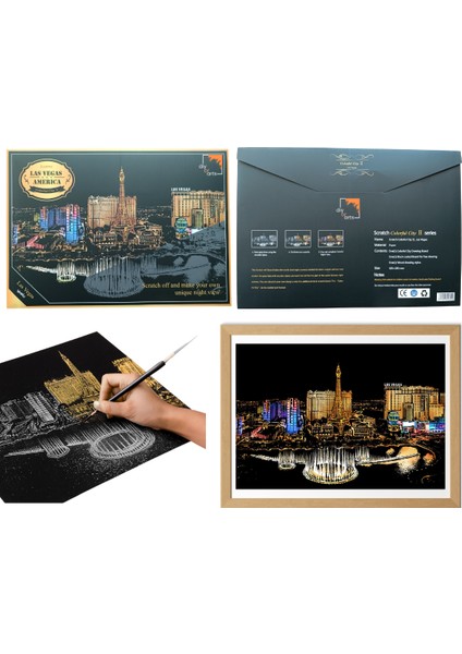 Kazıyarak Resim Yapma Sanatı – Hobi Çizim Kitleri – Scratch Art Kazıma Sanatı Seti - Kalem Dahil modelleri