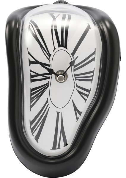 Eriyen Saat Salvador Dali Melting Clock Sürrealist Dekoratif Siyah Çerçeve