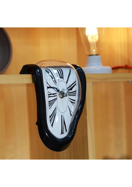 Eriyen Saat Salvador Dali Melting Clock Sürrealist Dekoratif Siyah Çerçeve fiyatları