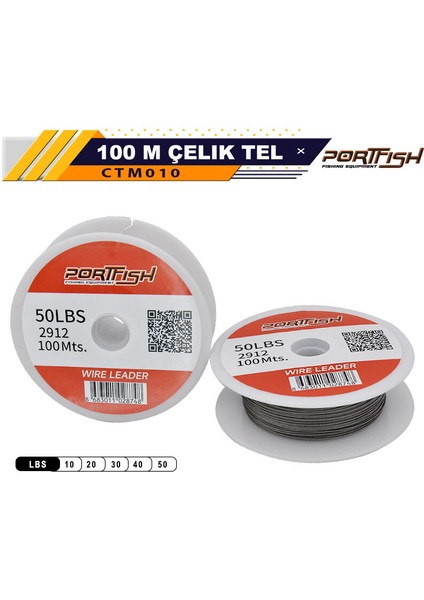 Portfish Çelik Telli 100 Metre