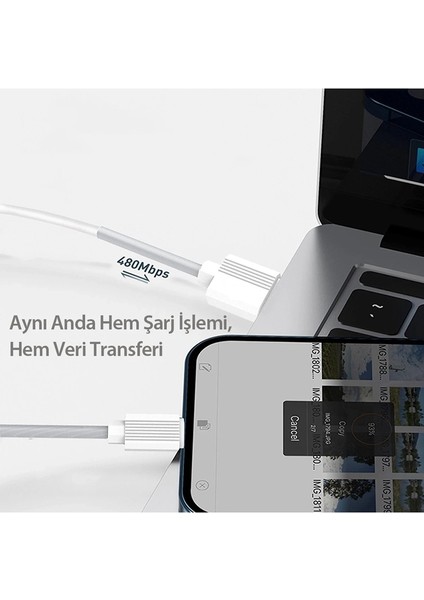 Iphone 7/8/11/12/13/14/ Uyumlu Lightning USB Girişli Kırılmaya Dayanıklı Lightning Hızlı Şarj Kablosu