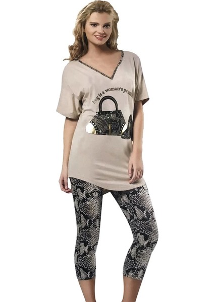 Hmd Kadın Baskılı Tayt Takım 60002