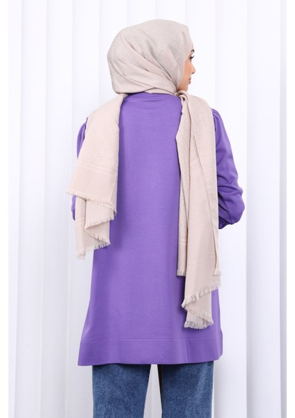 Mor Omuz Taşlı Soguk İplik Triko Tunik fırsatları