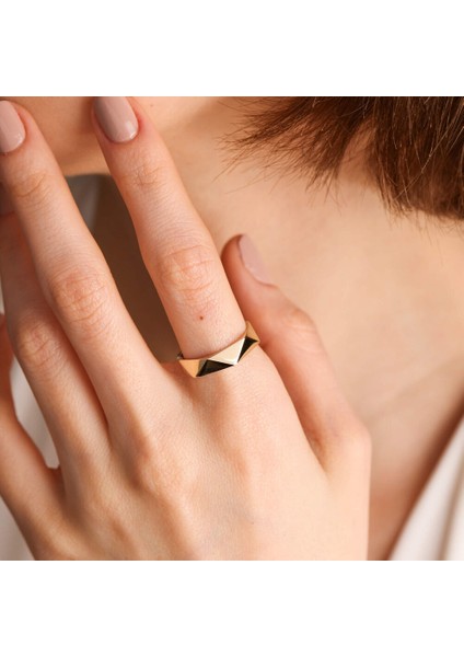 Altın Pyramid Yüzük 14K fiyatları