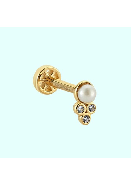 Altın Inci Tragus Piercing 14 Ayar