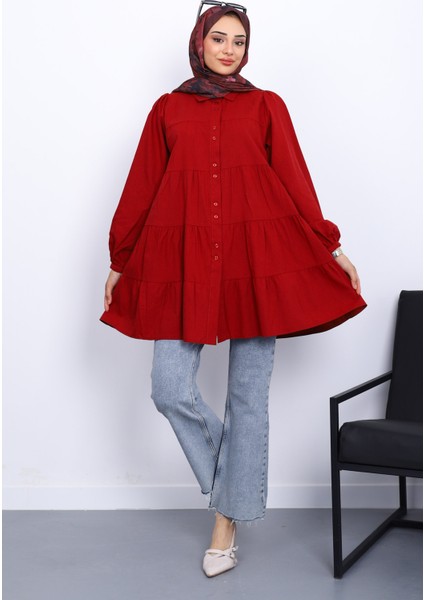 Bordo Kol Bağcıklı Tunik fiyatları