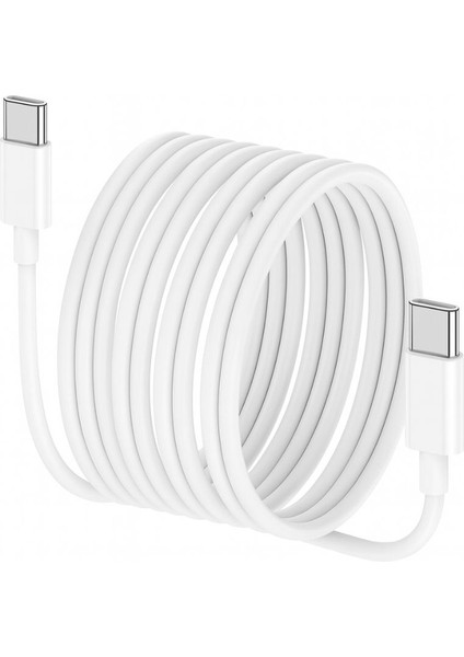 6A 100W Type-C To Type-C Hızlı Data ve Süper Şarj Kablosu 3 Metre Beyaz SX30