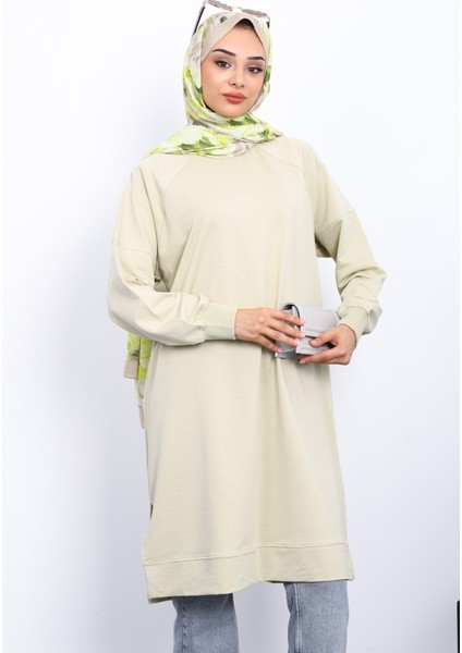 Pastel Yeşili Yanları Yırtmaçlı Modal Tunik modelleri