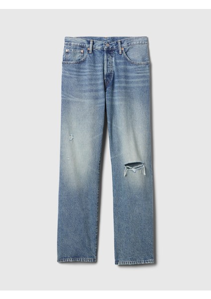 Erkek Mavi %100 Organik Pamuk '90s Loose Washwell Jean Pantolon