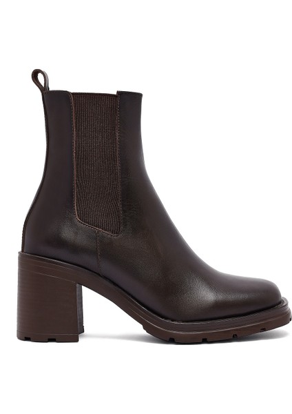 Kadın Kahverengi Kalın Topuklu Deri Bot 25WFD153218