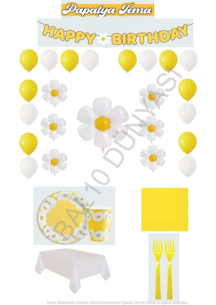 BAL10 Papatya Temalı Doğum Günü Parti Seti