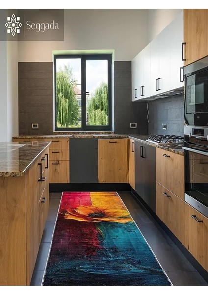 , Makinede Yıkanabilir, Kaymaz Taban, Dijital Baskı, Oval Yolluk, Çok Renkli, Salon Halısı, Oturma Odası Halısı, Mutfak Halısı