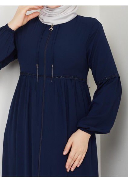 Gündelik Hac ve Umrelik Kolu ve Beli Büzgü ve Taş Detaylı Ferace fiyatları