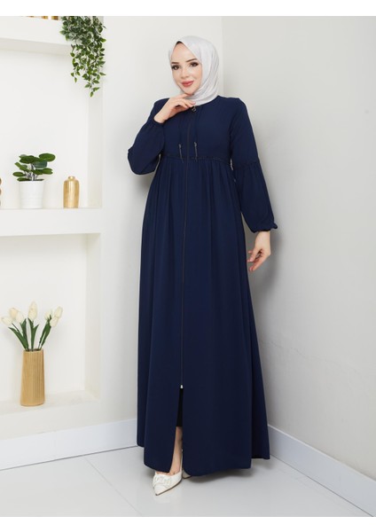 Gündelik Hac ve Umrelik Kolu ve Beli Büzgü ve Taş Detaylı Ferace indirimleri