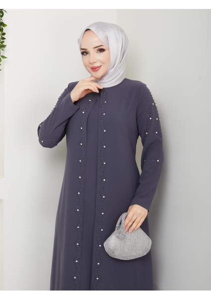 Büyük Beden Tam Boy Pelerinli Anne Elbisesi