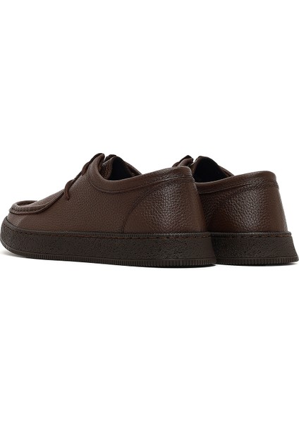 Erkek Kahverengi Bağcıklı Deri Casual Ayakkabı 25WFD7541FT indirimleri