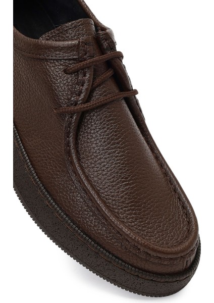 Erkek Kahverengi Bağcıklı Deri Casual Ayakkabı 25WFD7541FT