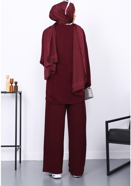 Mürdüm Ön Detaylı Modal Tunik Pantolonlu Takım fırsatları