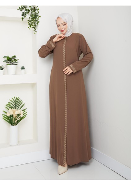 Gündelik Hac ve Umrelik Nakış ve Taş Detaylı Ferace fırsatları